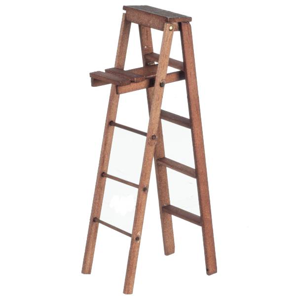 Walnut Dollhouse Miniature Ladder