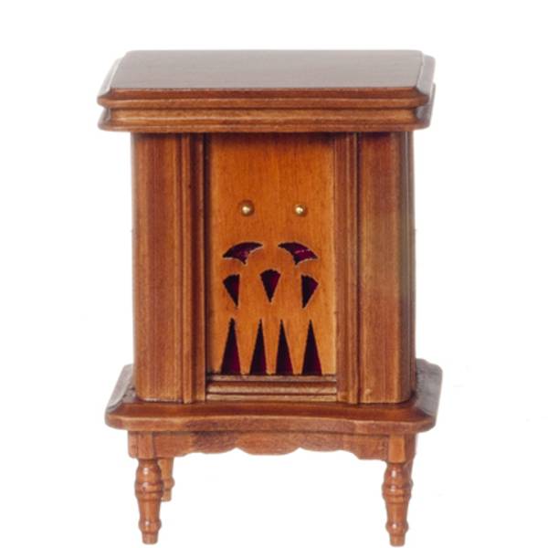 Walnut Dollhouse Miniature 1940s Radio