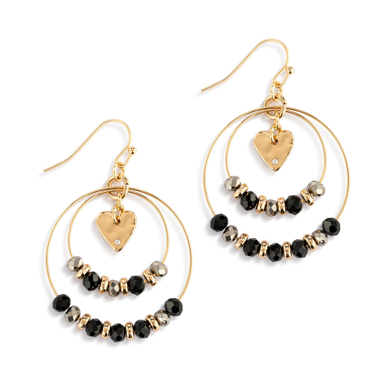 Your Journey Beaded Love Earrings - Black