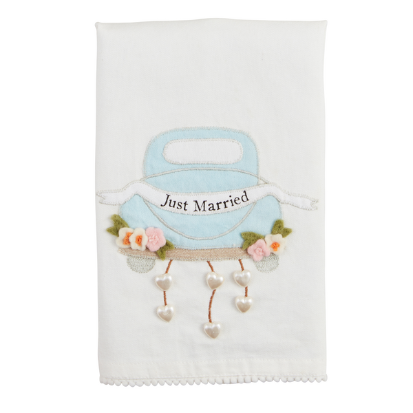 Just Married Beaded Towel