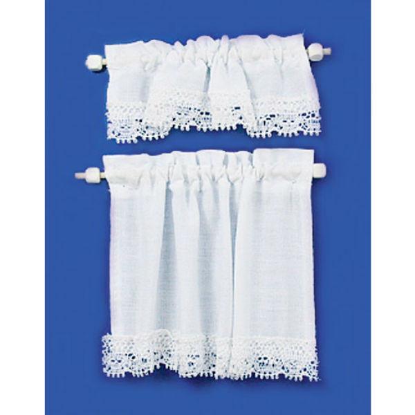 White Dollhouse Cottage Curtains