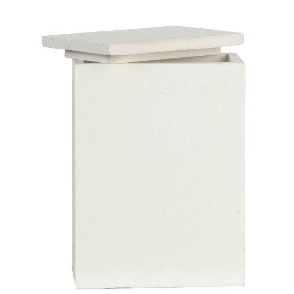 White Dollhouse Miniature Hamper