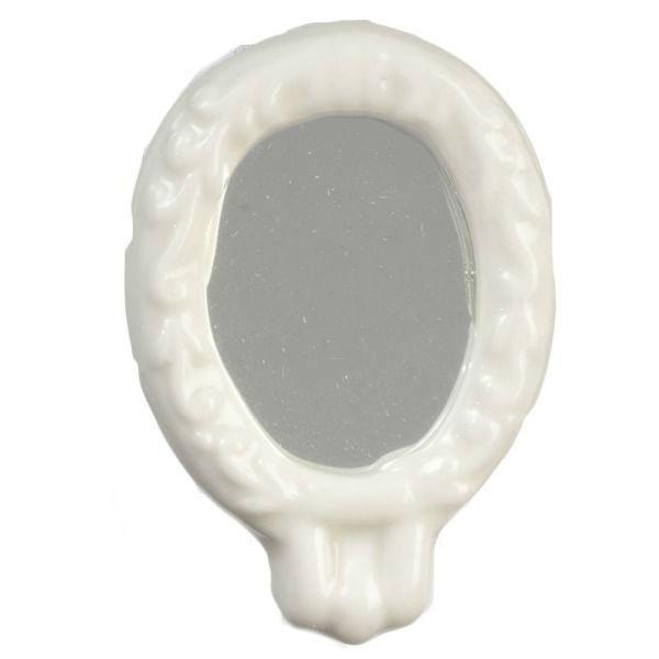 White Porcelain Dollhouse Miniature Wall Mirror
