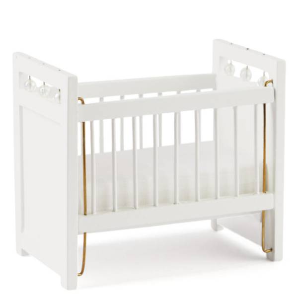 White Dollhouse Miniature Crib