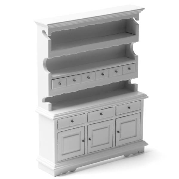 White Dollhouse Miniature Colonial Hutch