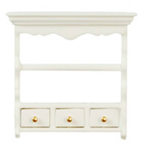 White Dollhouse Miniature Kitchen Shelf