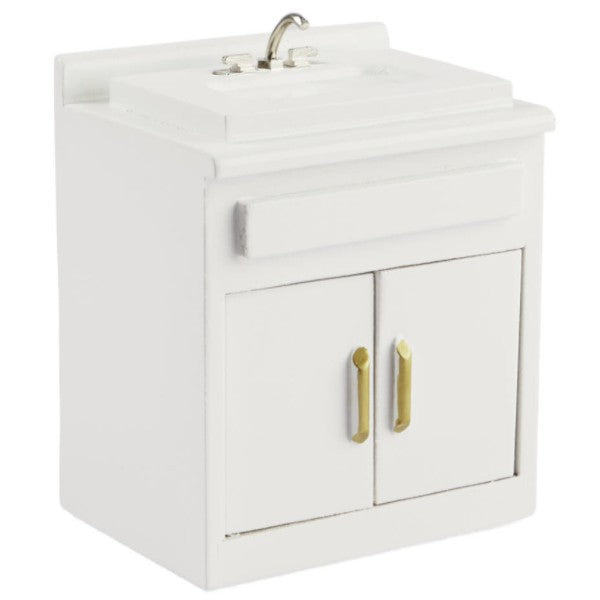 White Dollhouse Miniature Kitchen Sink