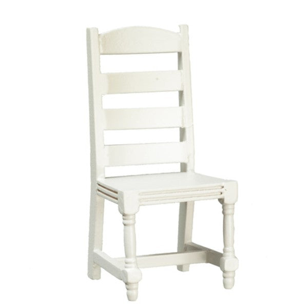 White Dollhouse Miniature Ladderback Chair
