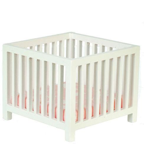 White Dollhouse Miniature Playpen