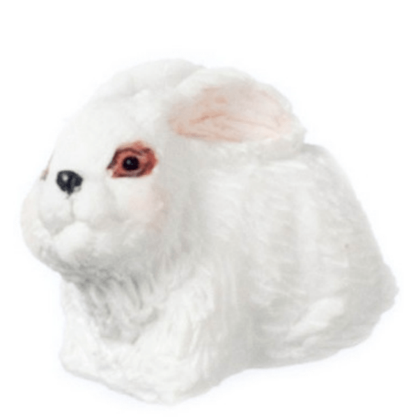White Dollhouse Miniature Rabbit