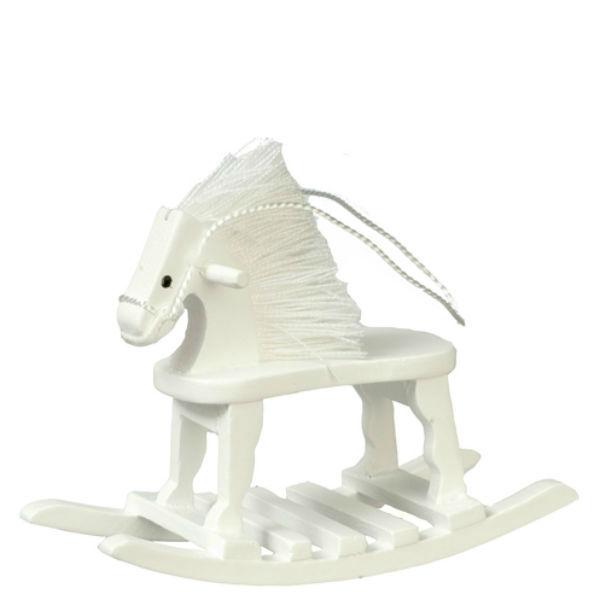 White Dollhouse Miniature Rocking Horse