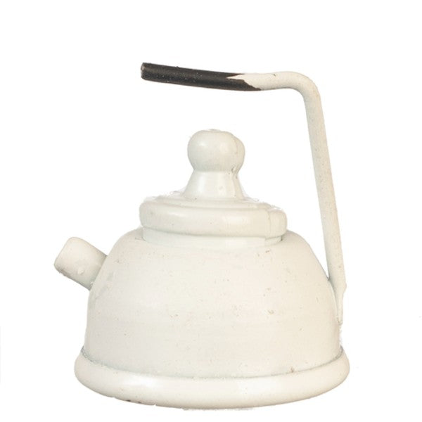 White Dollhouse Miniature Teapot