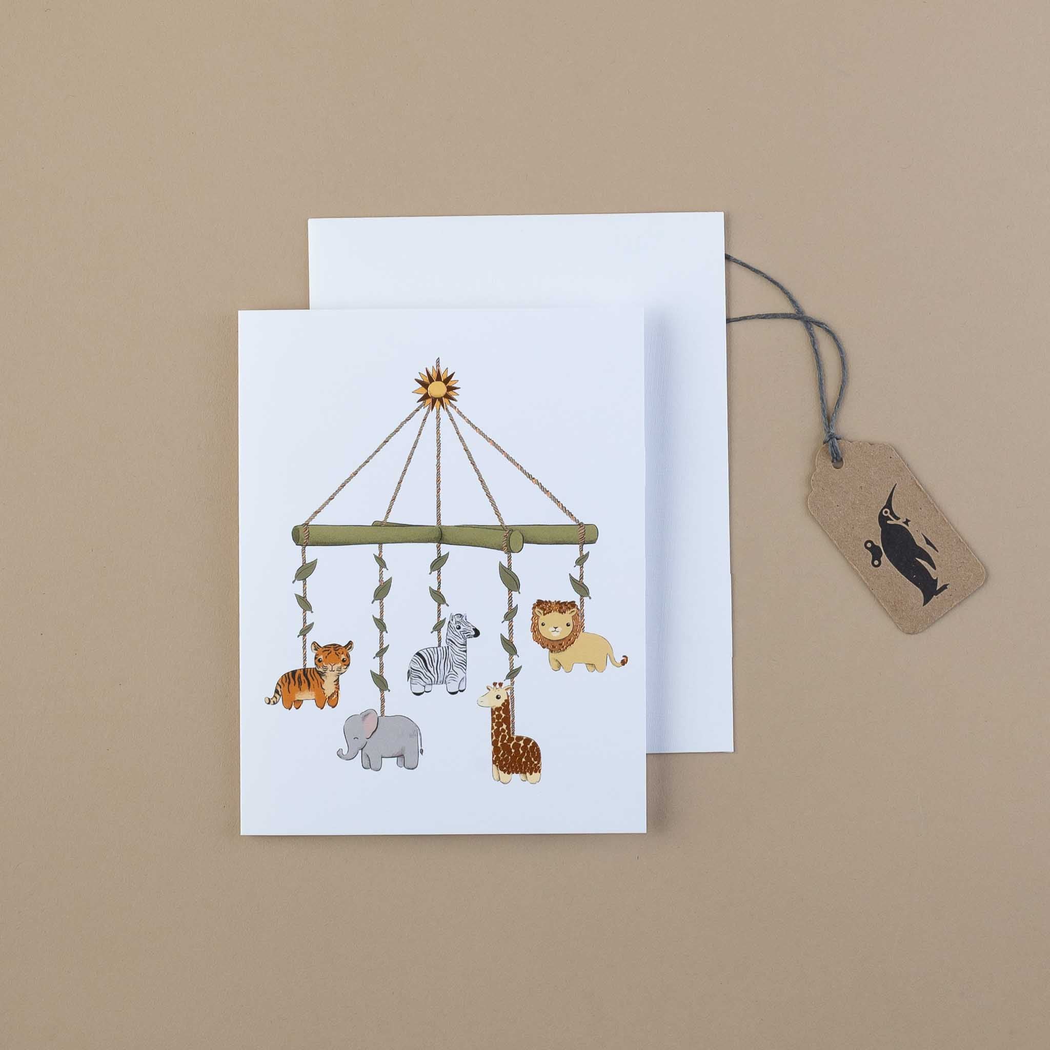 Wild Animals Mobile Greeting Card
