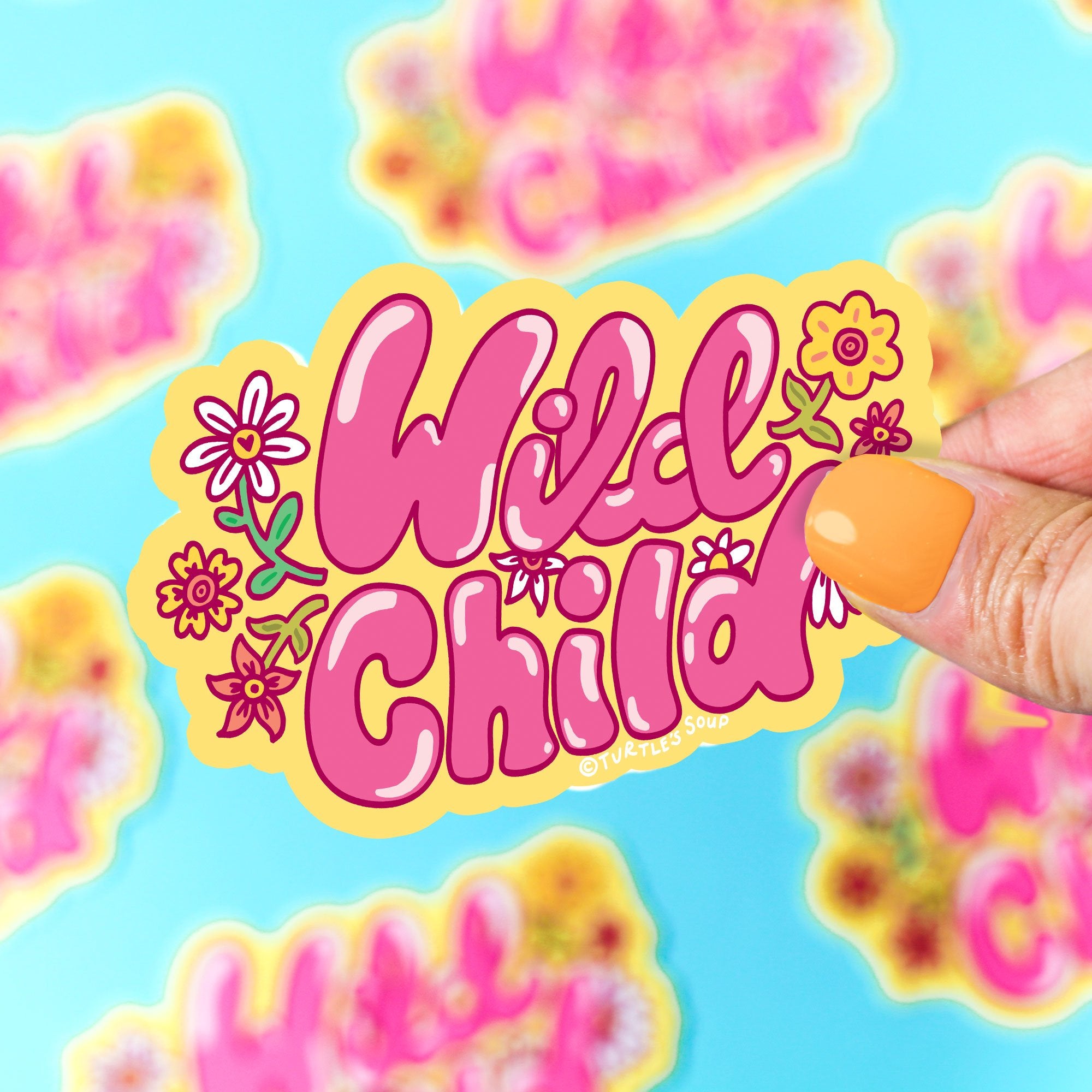 Wild Child Floral Vinyl Sticker