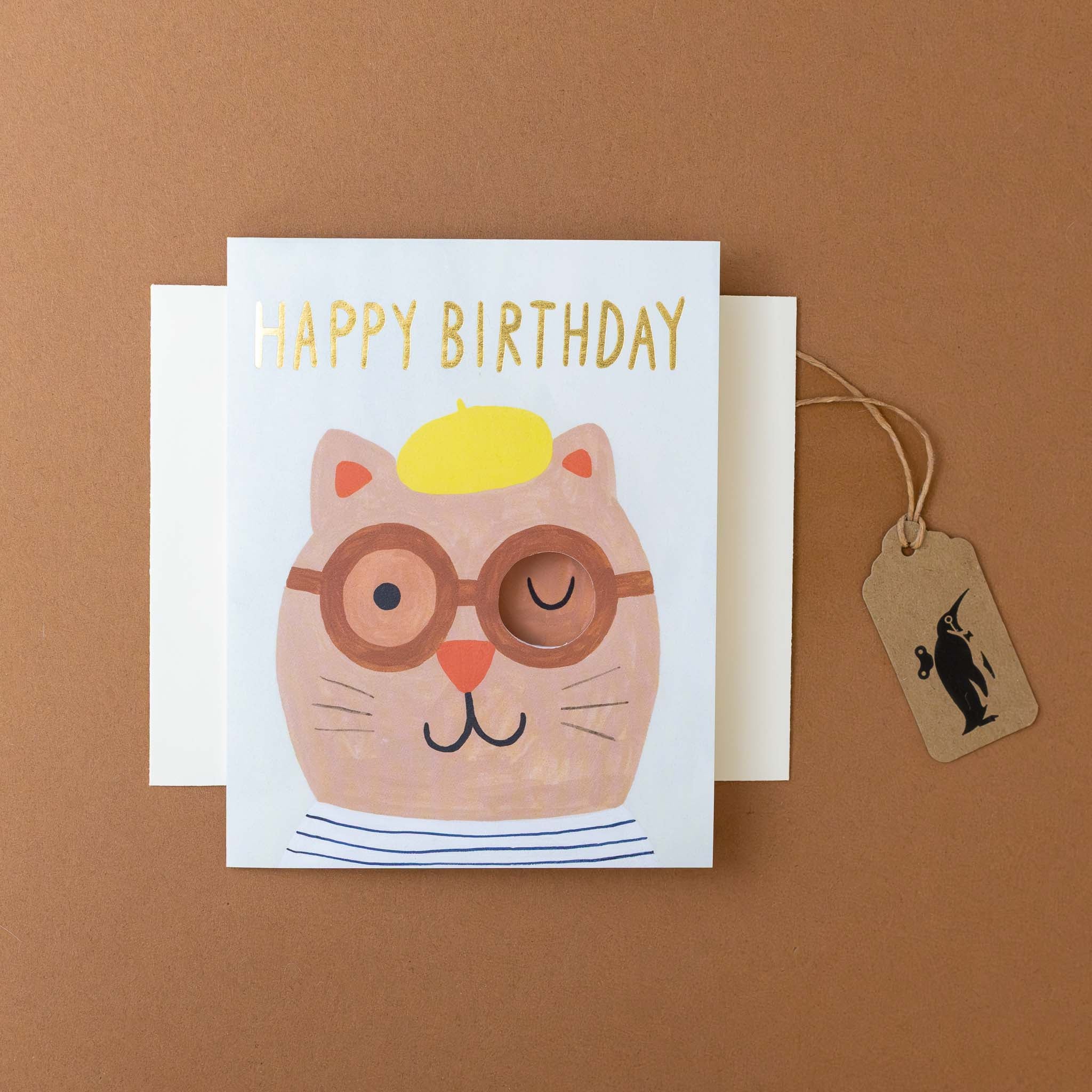 Winky Birthday Cat Greeting Card