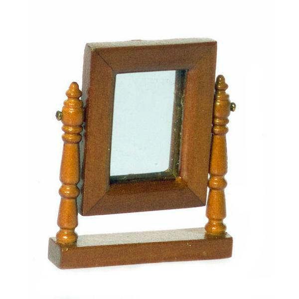 Walnut Dollhouse Miniature Dresser Mirror
