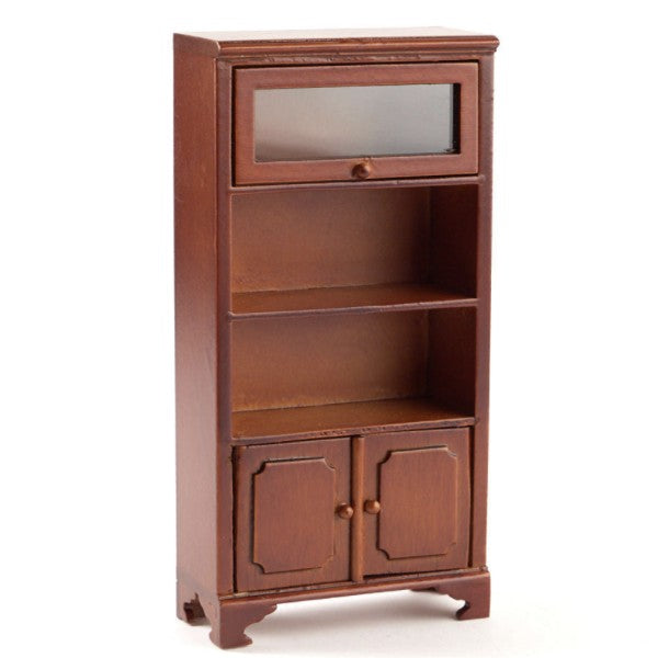 Walnut Dollhouse Miniature 4 Shelf Bookcase