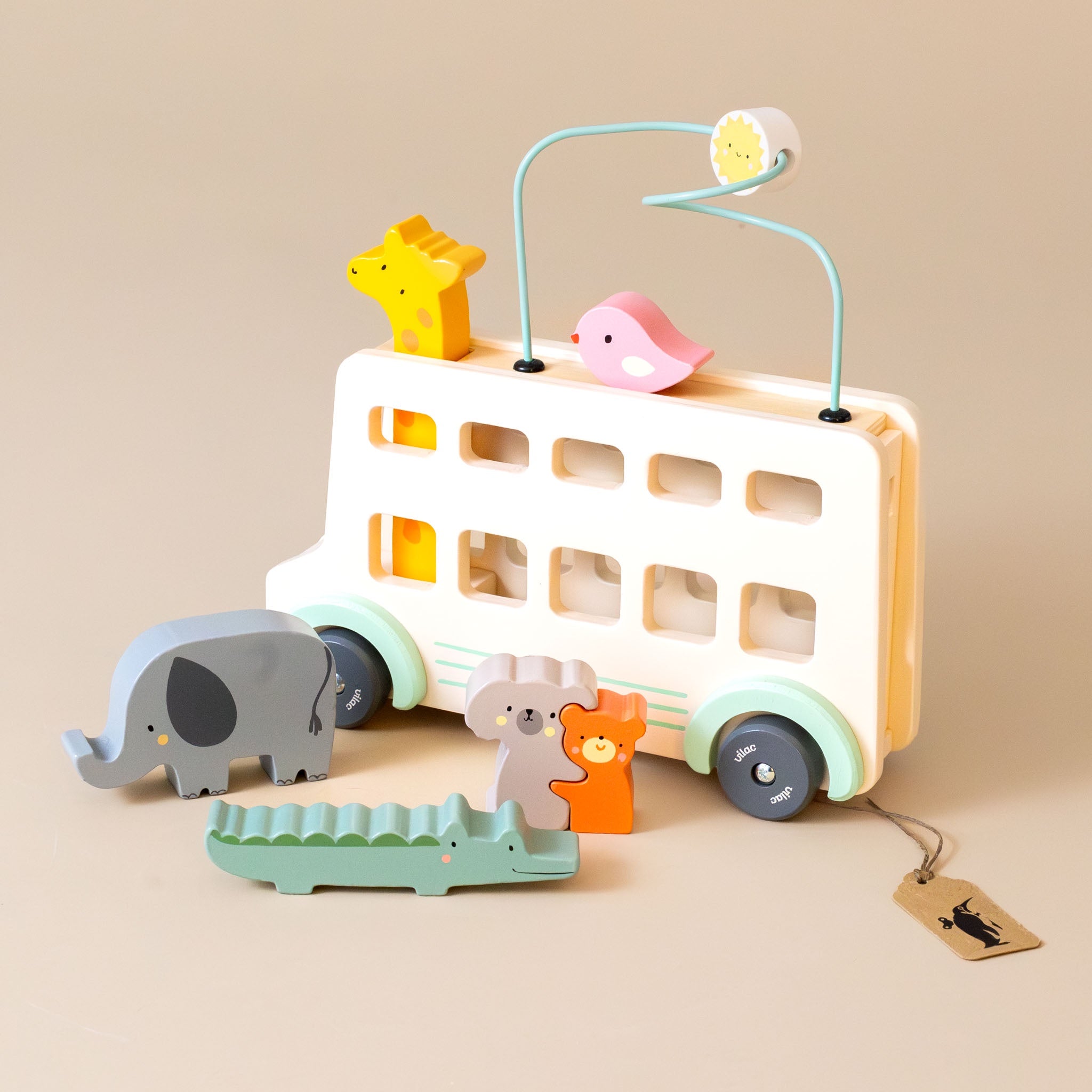 Wooden Animal Bus