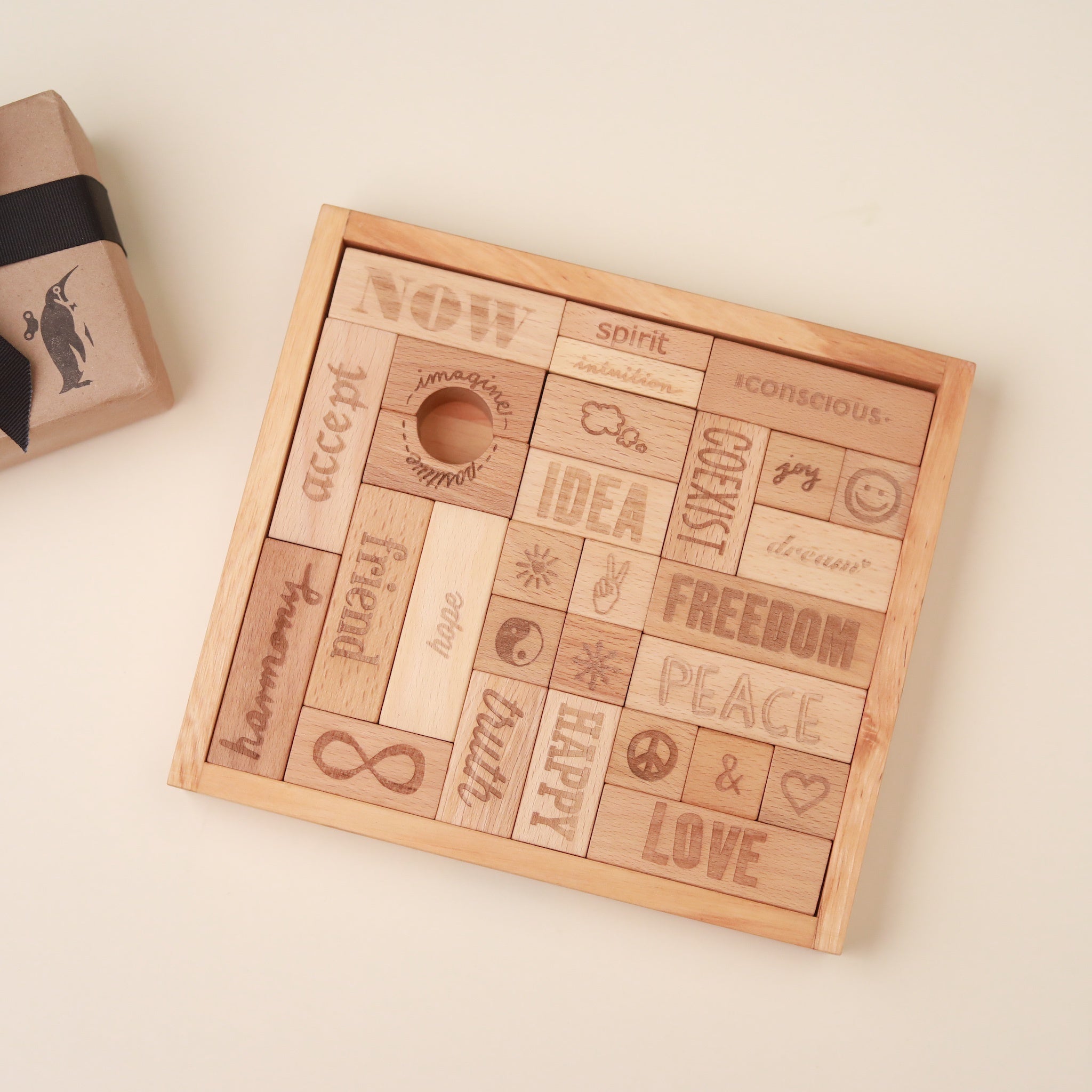 Wooden Peace & Love Blocks Set (29pc)