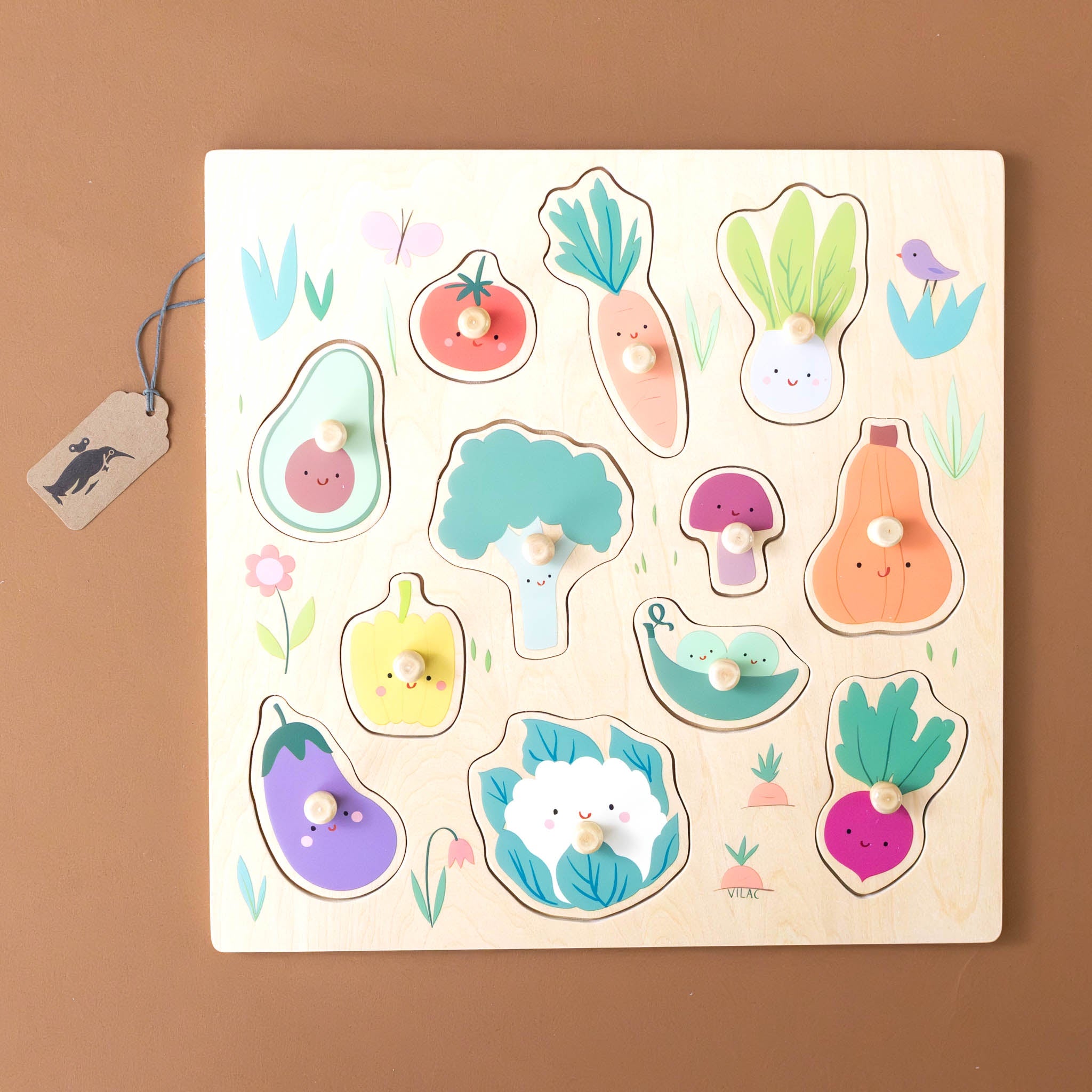 Wooden Peg Puzzle | Fresh Veggies