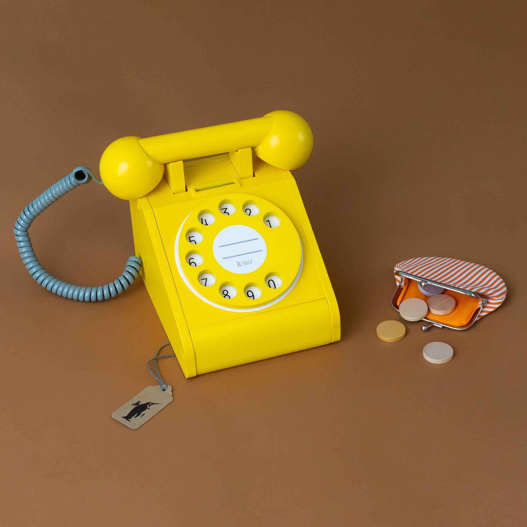 Wooden Pretend Play Pay Telephone | Yellow