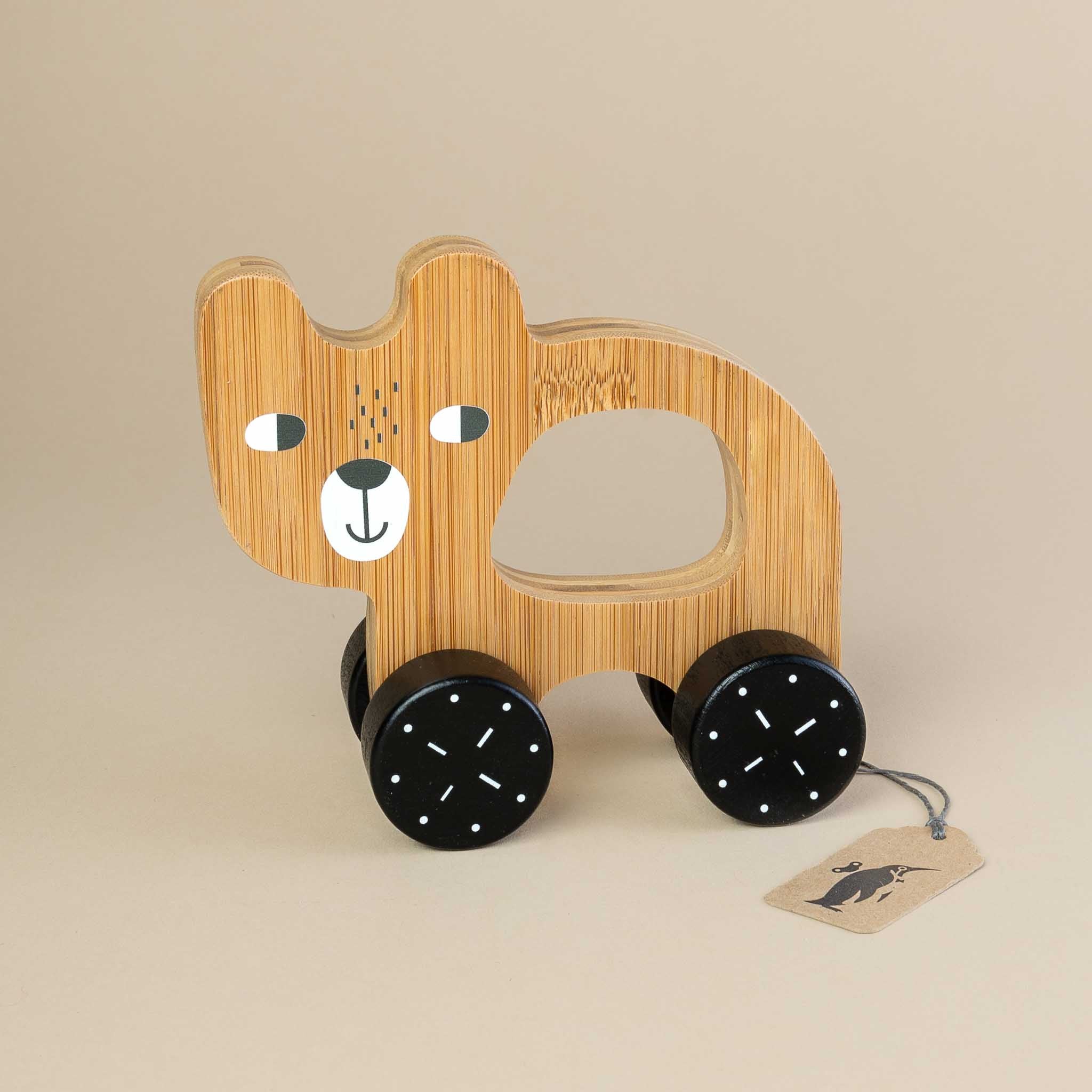 Wooden Push & Pull Bear