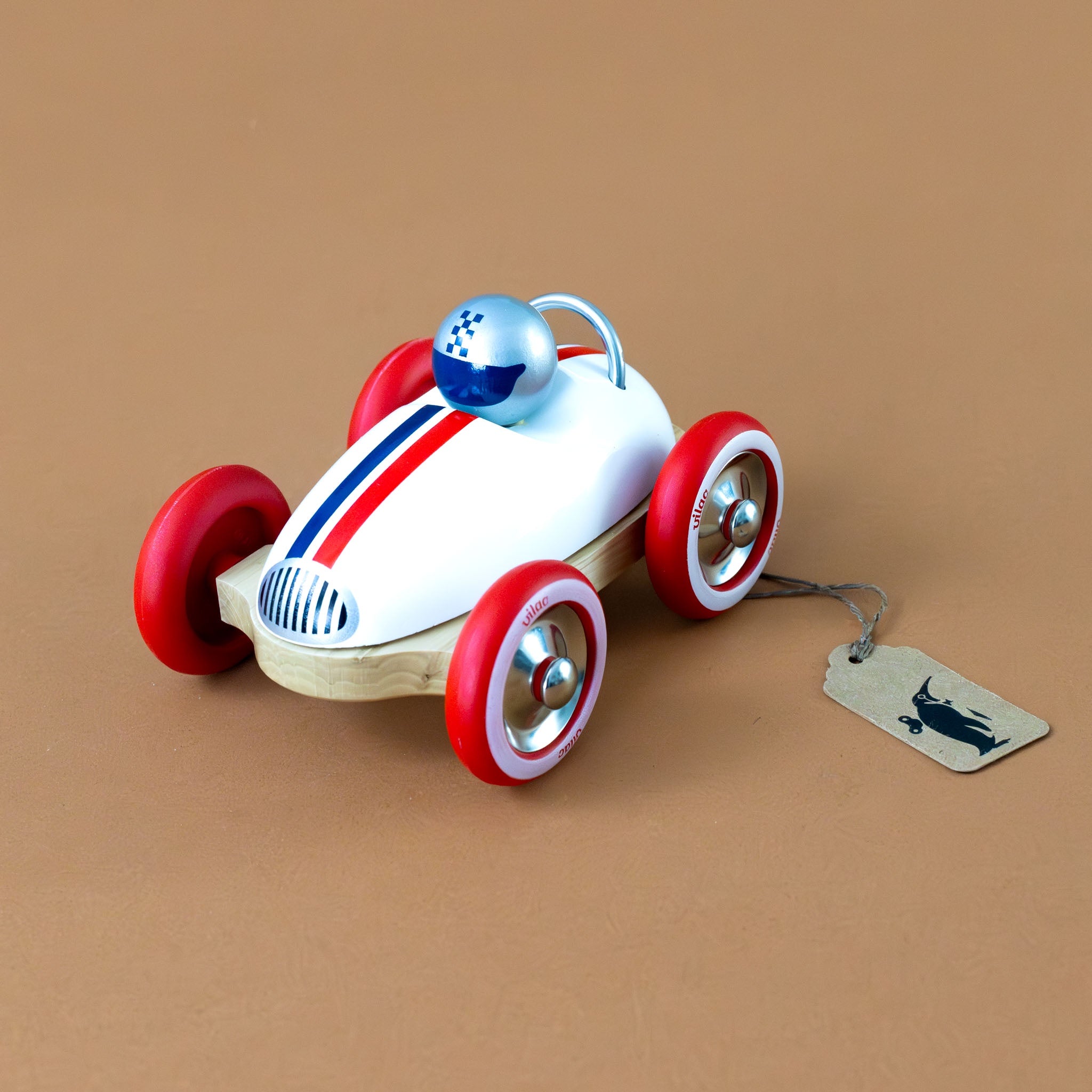 Wooden Vintage Roadster Car | Blanc
