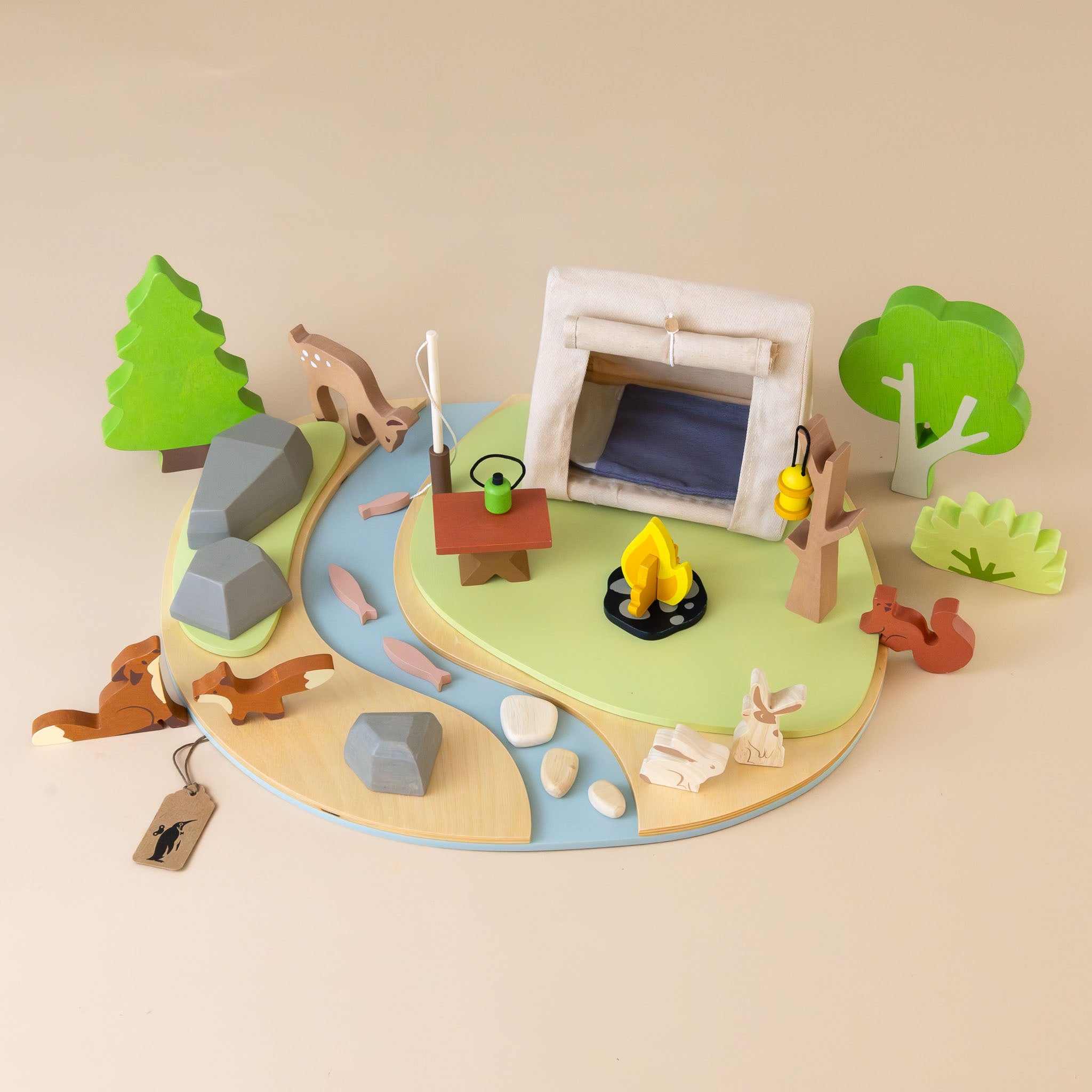 Wooden Wildlife Camping Play Set