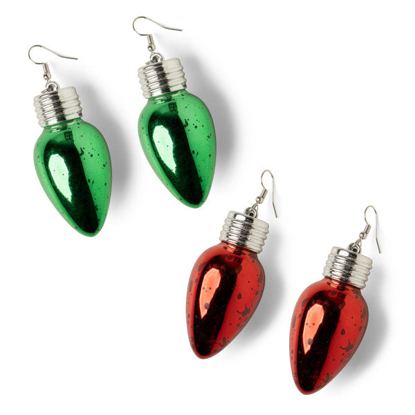 Lotsa LITES!® Holiday Frost Light-Up Bulb Earrings