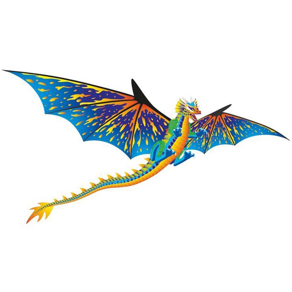 3D "Supersized Blue & Yellow Dragon" Kite with Line Included