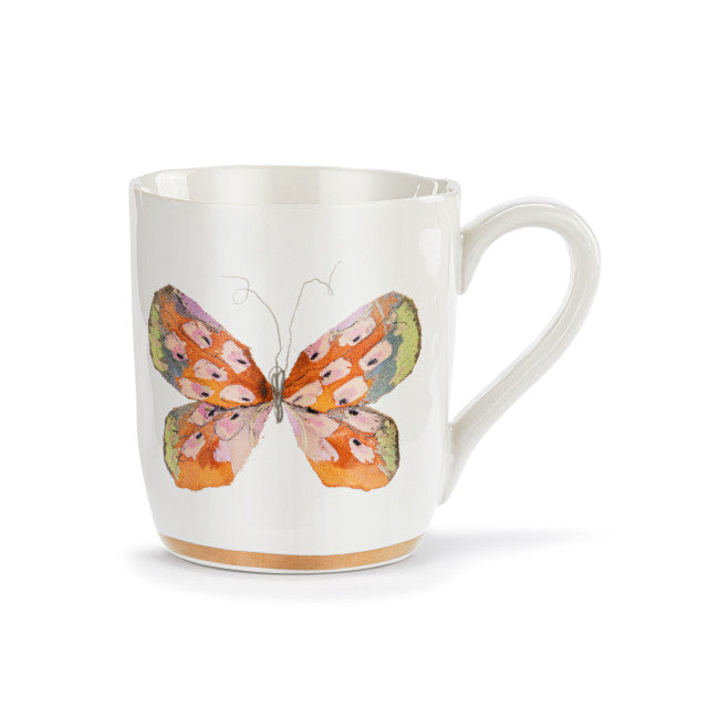 Elisabeth Hays Orange Multi Butterfly Mug