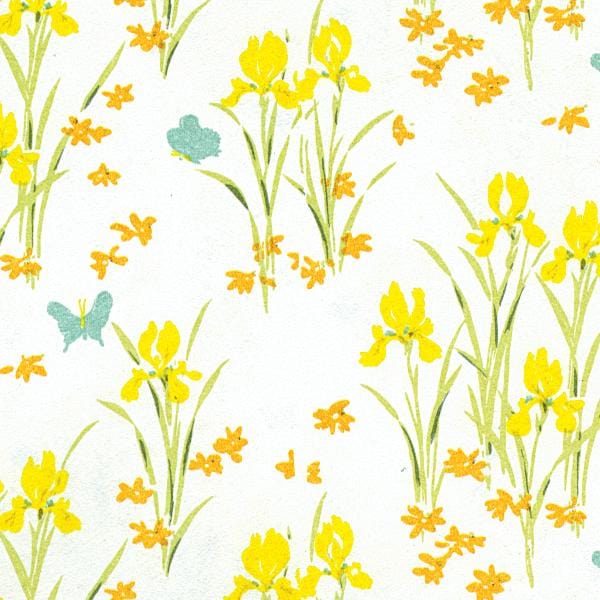 Yellow Iris Dollhouse Wallpaper
