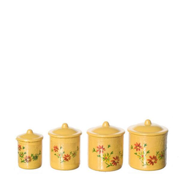 Yellow Dollhouse Miniature Canisters