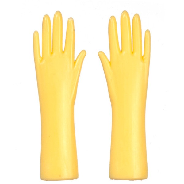 Yellow Dollhouse Miniature Cleaning Gloves