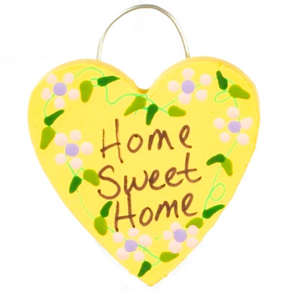 Yellow Dollhouse Miniature "Home Sweet Home" Sign