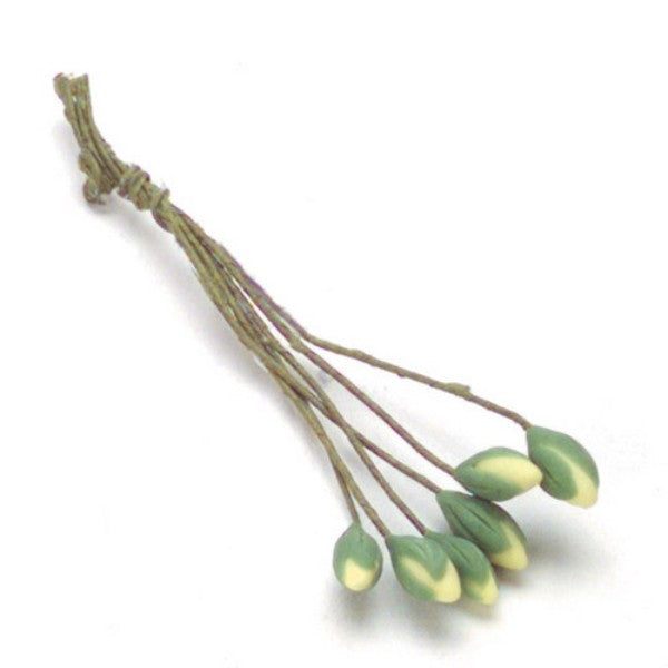 Yellow Dollhouse Miniature Closed Water Lily Bundle