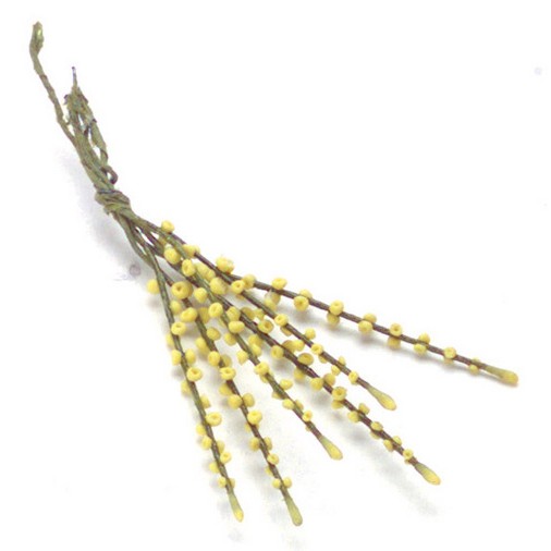 6 Yellow Dollhouse Miniature Lupinus Stems