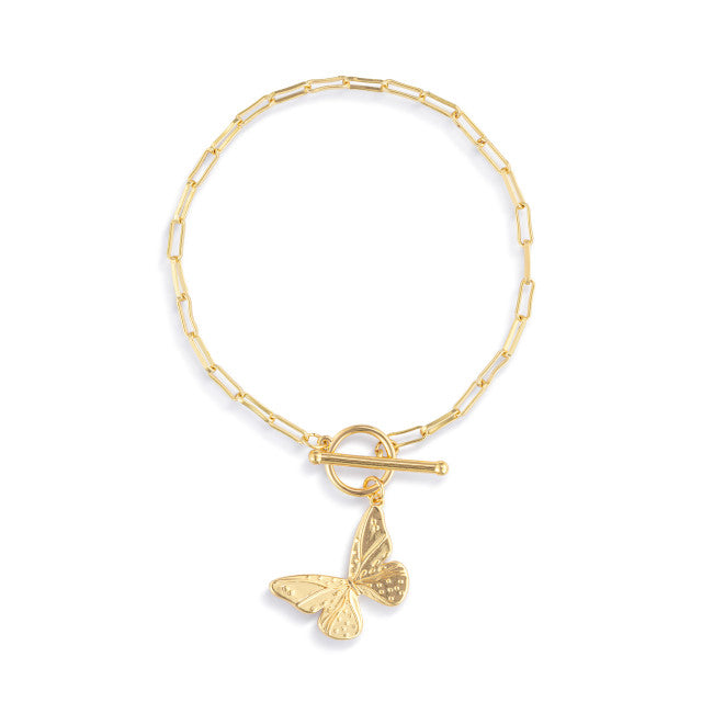 Elisabeth Hays Gold Butterfly Toggle Bracelet